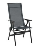 High-Back Chair - Black Steel Frame - Obsidian Duo Fabric - £234.86 GBP