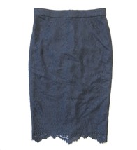 NWT J.Crew Tall Pencil in Navy Chantilly Lace Straight Scalloped Hem Skirt 4T - £42.68 GBP