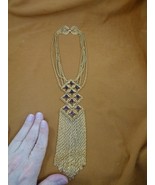 (vn-14) vintage Art Deco geometric gold tone chain necklace costume jewe... - $97.40 CAD