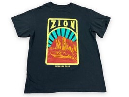 ZION National Park T Shirt Black Short Sleeve Outdoors Retro Bold Graphi... - £13.02 GBP