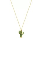 1Ct Round Cut Lab-Created Emerald Unique Cactus Pendant 14k Yellow Gold Plated - £115.19 GBP