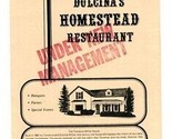 Dulcina&#39;s Homestead Restaurant Menu W 64th Ave Arvada Colorado  - £13.93 GBP