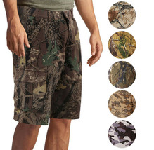 Men's Cotton Multi Pocket Relaxed Fit Outdoor Army Nature Camo Cargo Shorts - $27.99