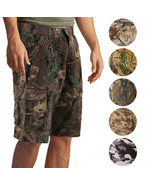 Men&#39;s Cotton Multi Pocket Relaxed Fit Outdoor Army Nature Camo Cargo Shorts - £22.11 GBP