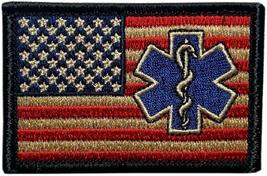 USA Flag Subdued EMT Medic EMS Paramedic Patch (3.0 X 2.0 -Iron on Sew on -MF15) - £4.78 GBP