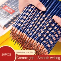 10Pcs Triangle Wooden Pencil HB Posture Correction Pencil School Office ... - £4.10 GBP