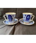 set of 2 Lomonosov Imperial Porcelain Factory cup and saucer st Petersburg - £148.01 GBP