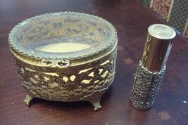 French Art Deco Jewelry Box &amp; Perfum Bottle &quot;Intimate&quot; -Some Perfum Insi... - €46,75 EUR