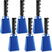 6 Pack Blue Cow Bell Noise Makers With Handles, Cowbell Cheering Bell Fo... - £52.49 GBP