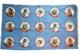 Blue Farm life Collection Quilt Craft Fabric 44&quot; x 26.5&quot; Cranston Screen Print - £9.29 GBP