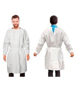 Medical Isolation Gowns Disposable Hospital Large Pack of 10 White - £25.94 GBP