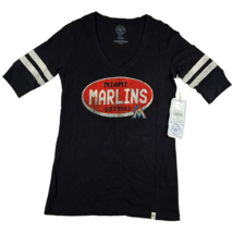 Miami Florida Marlins MLB 47 Brand Women&#39;s Small T-Shirt Top Black Red New - £11.70 GBP