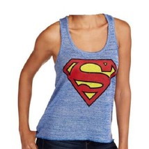 Superman  Womens Blue Tank Top Shirt  Junior Size  L 15-17 NWT  - £8.91 GBP