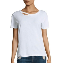 n philanthropy Womens XS Zander Tee T Shirt White Distressed Short Sleev... - $23.36