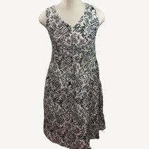 Charter Club Womens Sleeveless A-Line Dress White Black Paisley Floral S... - £19.57 GBP