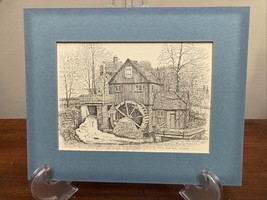 CLARK A. GOFF PRINT Jenny Grist Mill Plymouth Vermont 1978 MATTED 8” X 10” - £35.61 GBP