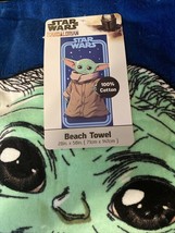 Disney Star Wars The Mandalorian Baby Yoda Beach Towel 28” x 58” NEW - £23.91 GBP