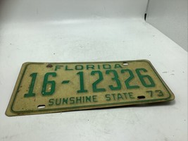Vintage Tag White 1973 Florida Sunshine State Collectible License Plate 16-12326 - £14.69 GBP