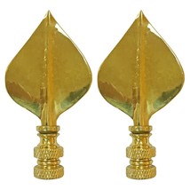 Royal Designs Spade Leaf 2.5&quot; Lamp Finial for Lamp Shade, Polished Brass - Set o - $38.56