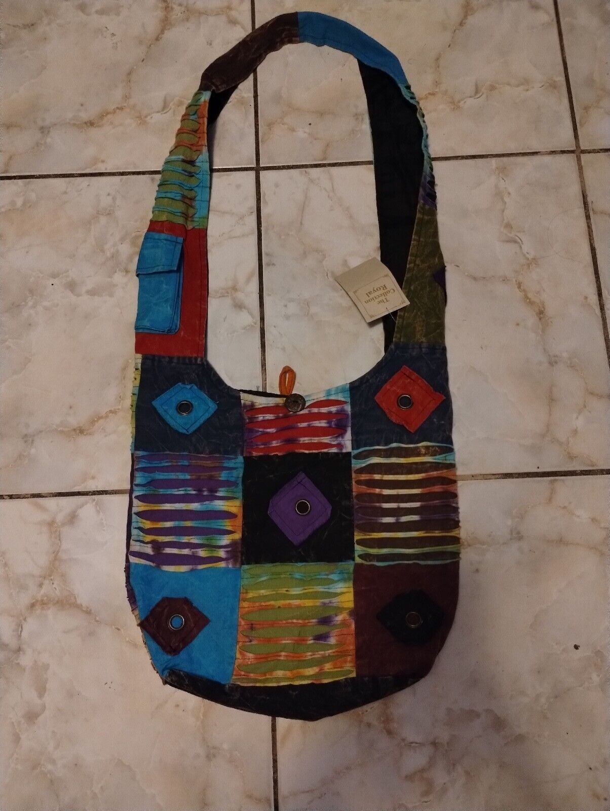 The Collection Royal Boho Hippie Crossbody Purse Pockets Travel Tote Bag... - $21.77