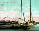 Porto Scene a Vela Burlington Vermont VT 1912 DB Cartolina E5 - £5.69 GBP