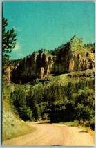 Rock Formations Spearfish Canyon Creek Black Hills SD Chrome Postcard H10 - £3.11 GBP