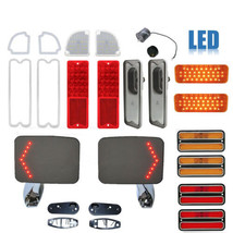 71-72 Chevy &amp; GMC Truck LED Red &amp; Amber Tail Park Lamp Lenses w/ Door Mirror Set - $482.88