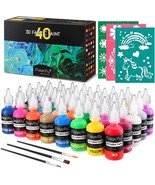 Magicfly 3D Fabric Permanent Paint 40 Color Fabric Paint with Vibrant Co... - $47.57