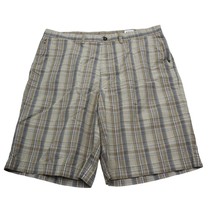 Roundtree &amp; Yorke Shorts Mens 38 Green Brown Plaid Casual Golf Outdoor - $18.69