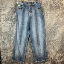 Bare Fox Jeans Mens 34 36x31 Baggy HipHop Skater y2k Streetwear Fade Hig... - $20.73