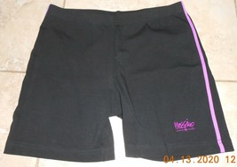 Massimo Bike or Workout Shorts Black Purple Stripe on Sides Large Stretch - £23.97 GBP