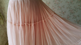 Blush Pink Tiered Midi Skirt Women Custom Plus Size Tulle Skirt Holiday Outfit image 9