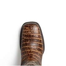 TUCSON Genuine Caiman Belly Skin Cowboy Boot from Western Collection Stone Brown image 5
