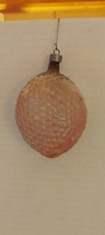 Victorian  Raspberry Peach ? Fruit Christmas Ornament Early Glass 4&quot; Hand Paint - £27.23 GBP