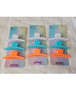 Scunci Claw Collection 3 Sets 9 Claw Hair Clips White Blue Orange Colors... - $15.99
