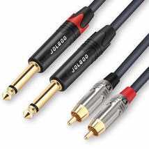 Dual 1/4" Ts To Dual Rca Stereo Interconnect Cable, 2 X 6.35Mm 1/4 Inch Male Ts  - £32.46 GBP