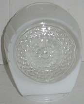 Vintage Art Deco White/Clear Pressed Embossed Glass Lamp Light Shade - $18.81