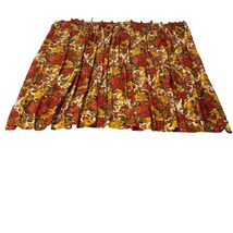 Vintage 70s Orange Yellow Floral SINGLE Pleated Drape Curtain Bloomcraft... - $37.62