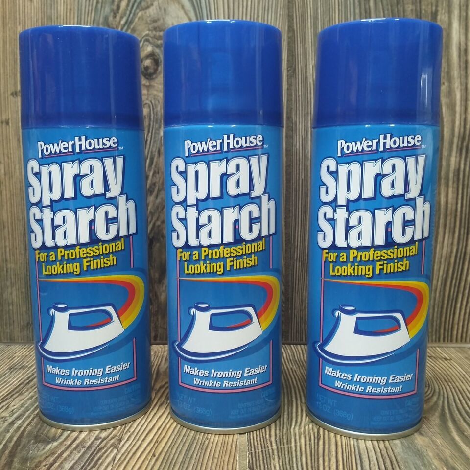 *3* POWERHOUSE Spray Starch Lot Professional Finish Wrinkle Resistant Easy Iron - $16.82