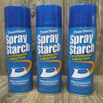 *3* POWERHOUSE Spray Starch Lot Professional Finish Wrinkle Resistant Ea... - $16.82