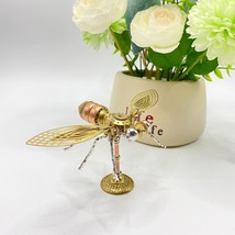 Mechanical Insect Gift Golden Flying Handmade Metal  Bug Home Decor Figu... - £36.93 GBP