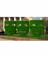 Outdoor Mask Sculptures Topiary Green Figures in Artificial Grass Landsc... - $4,700.00