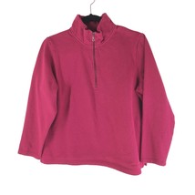 Eddie Bauer Womens Sweatshirt Pullover 1/4 Zip Mock Neck Pink L Petite - £11.40 GBP