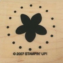 Stampin Up Rubber Stamp Flower with Circle of Dots Card Making Craft Nature Art - £3.97 GBP