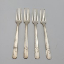 Set of 4 Oneida Grenoble Prestige Silverplate Dinner Forks Vintage 1938  - $18.69
