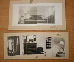 Pair Vintage Mid Century 40s 50s B&amp;W Photo Panorama Bobby &amp; Barbaras Apartment - £31.59 GBP