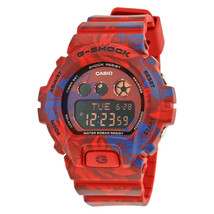 Casio G-Shock Ladies Blue &amp; Red Floral Digital Dial Resin GMDS-6900F-4 Watch - £92.15 GBP