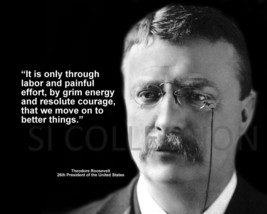 Theodore Roosevelt &quot;It Is Only Through Labor And...&quot; Quote Photo Various Sizes - £3.87 GBP+