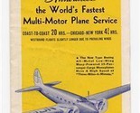  United Airlines Schedule Effective July 1, 1933 Route Map Plane Photos - $57.42