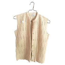 VTG Boepple 60s Sweater Vest Ivory Orlon Acrylic Women&#39;s S NWOT Unique K... - $30.29